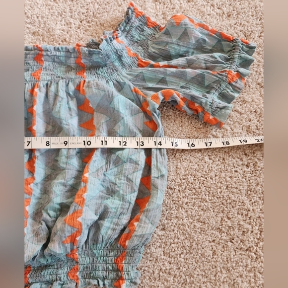 Anthropologie Feather Bone Demetria Smocked Cropped Top sz. M - Picture 5 of 6